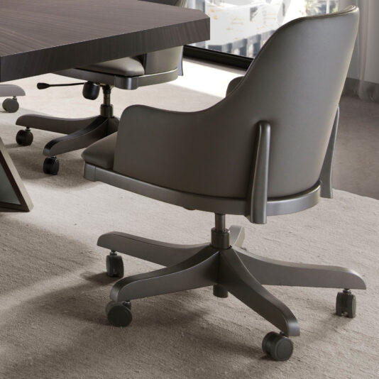 Leather Swivel Office Chair On Castors