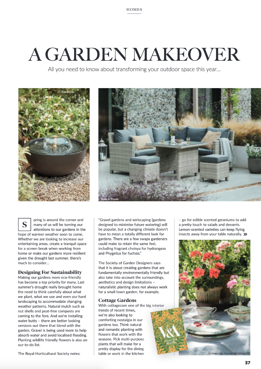 A Garden Makeover article in Time & Leisure magazine