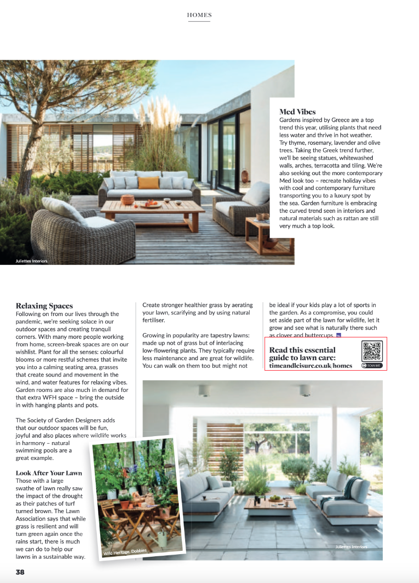 Photo of garden furniture by Juliettes Interiors in Time & Leisure article