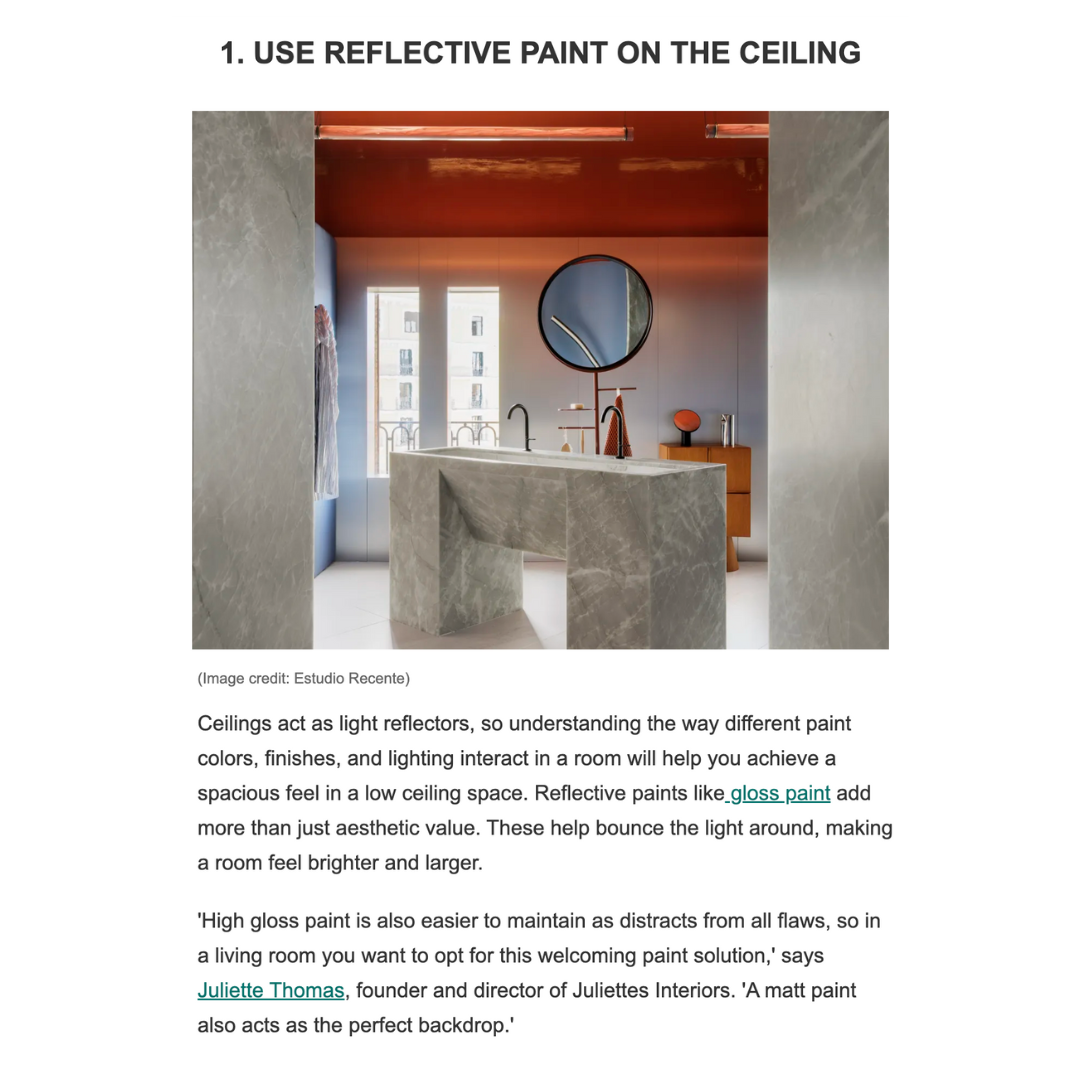 Livingetc article 10 Paint Tricks For Low Ceilings