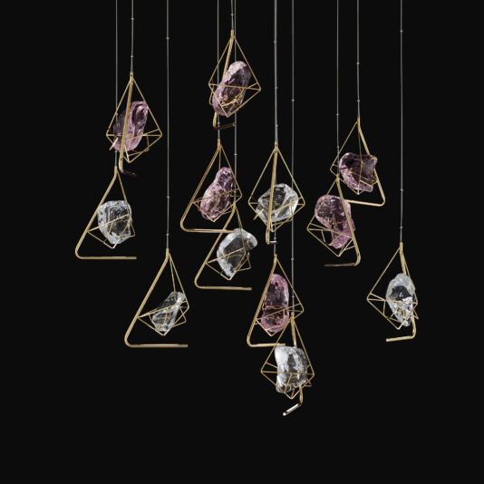 Crystal Rock Pendant Light Cluster