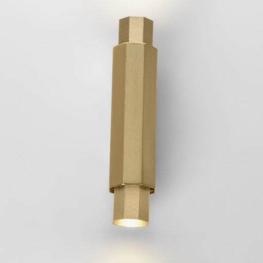 Geometric Satin Gold Tube Style Wall Light