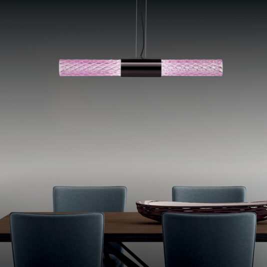 Modern Faceted Crystal Horizontal Pendant Light