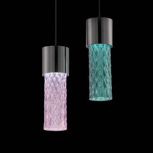 Modern Faceted Crystal Pendant Light