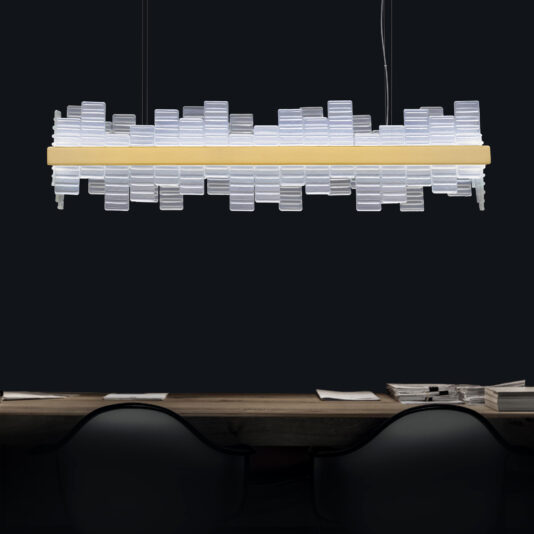 Modern Rectangular Venetian Glass Chandelier