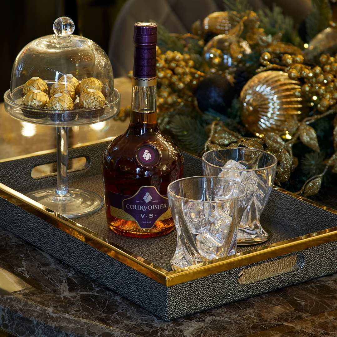 leather drinks tray in stock and ready for christmas delivery