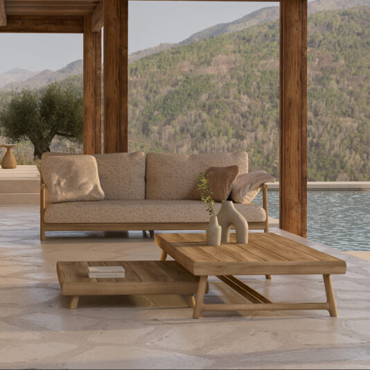 Contemporary Outdoor Teak Sofa